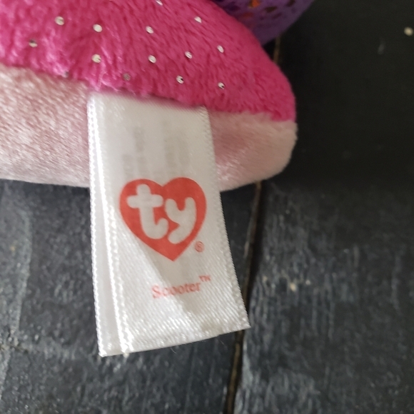 Ty Beanie Boo Baby Pink Snail Scooter Plush Toy - Picture 6 of 7